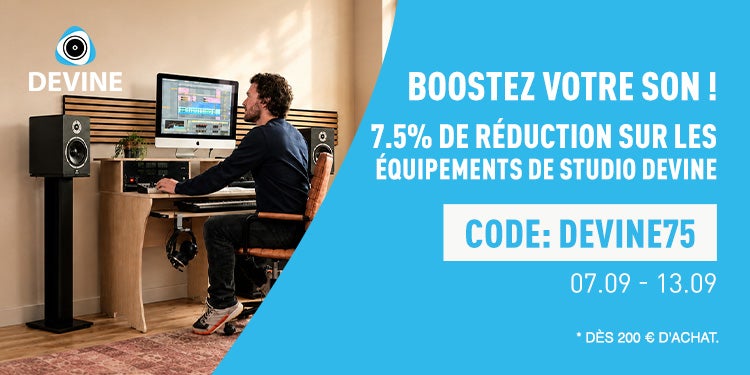 15% de réduction sur les matériel de studio Devine